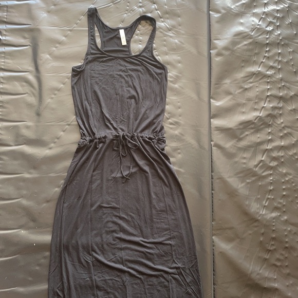 NWOT RacerBack Drawstring super soft Black Maxi Dress - Picture 4 of 6